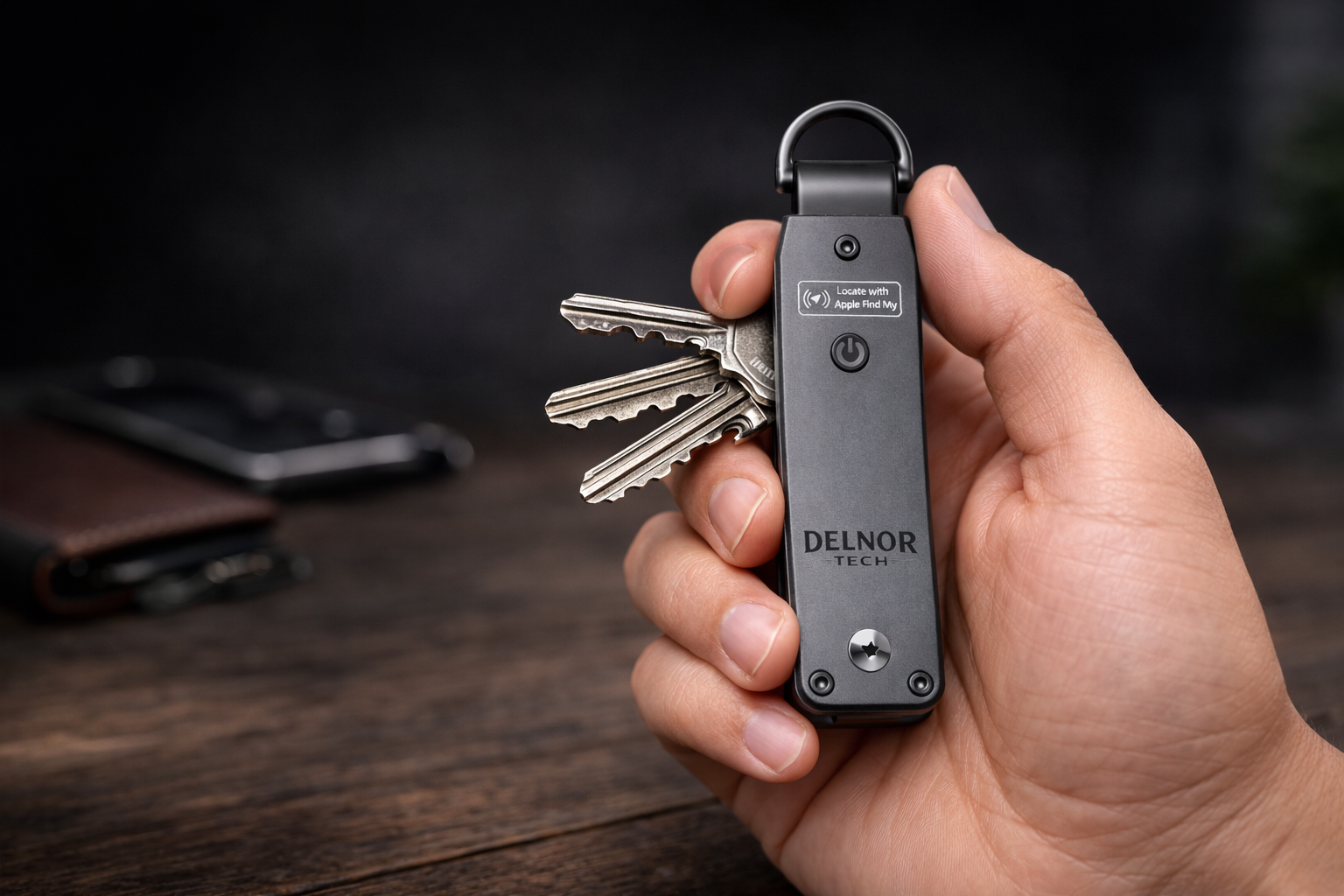 KeyTrack smart key holder detail showing slim daily carry profile